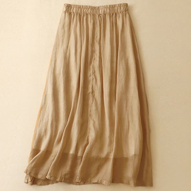 Buddha Stones Ethnic Vintage Embroidery Button Design Women's 7-8 Length Skirt - image 9