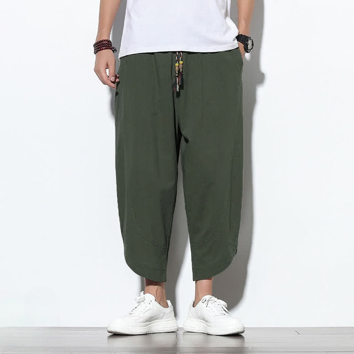 Buddha Stones Casual Summer Drawstring 7-8 Length Men's Harem Pants With Pockets - OliveDrab - US/UK/AU46，EU56 (5XL) - image 30