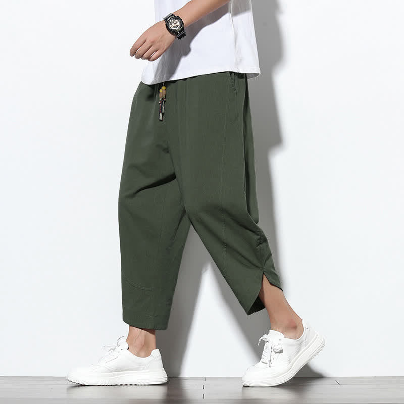 Buddha Stones Casual Summer Drawstring 7-8 Length Men's Harem Pants With Pockets - image 31