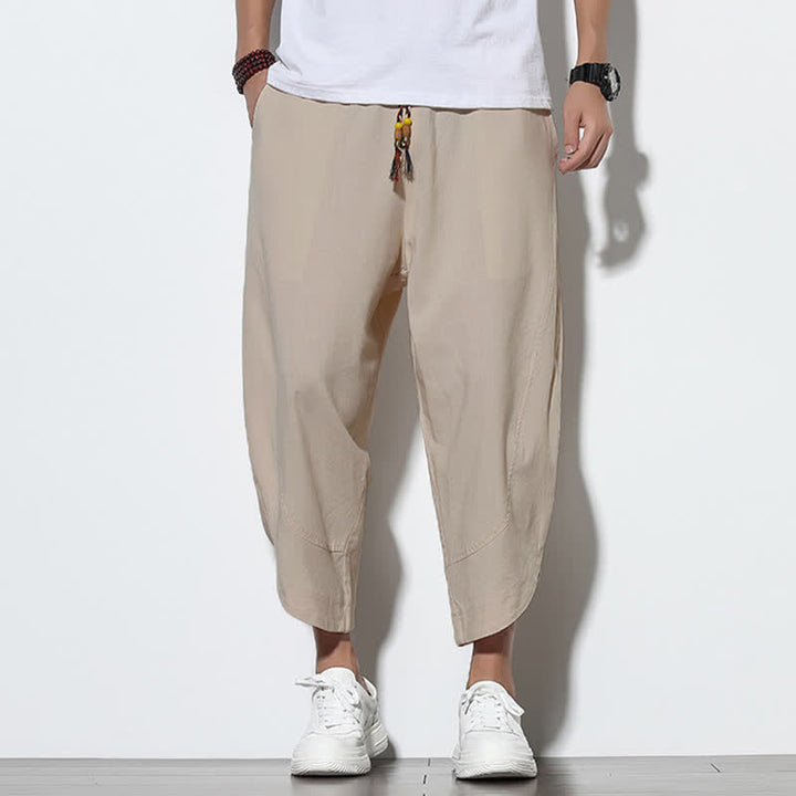 Buddha Stones Casual Summer Drawstring 7-8 Length Men's Harem Pants With Pockets - image 13