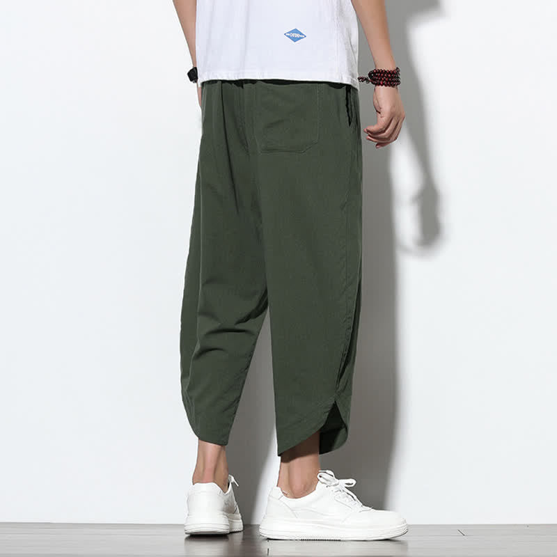 Buddha Stones Casual Summer Drawstring 7-8 Length Men's Harem Pants With Pockets - image 34