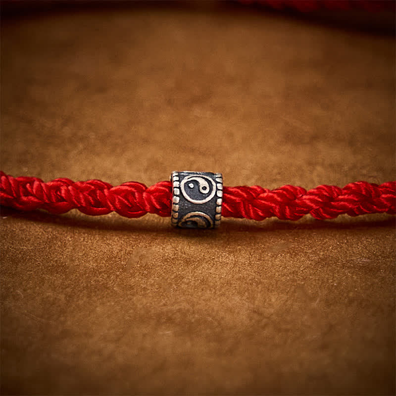 Buddha Stones Red String 925 Sterling Silver Yin Yang Protection Bracelet - image 5