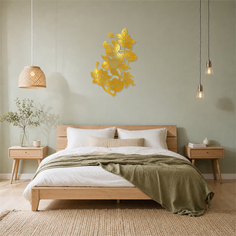 Buddha Stones Koi Fish and Lotus Success Iron Meaningful Symbols Wall Art - image 13