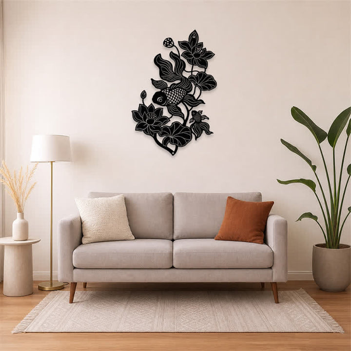 Buddha Stones Koi Fish and Lotus Success Iron Meaningful Symbols Wall Art - image 25