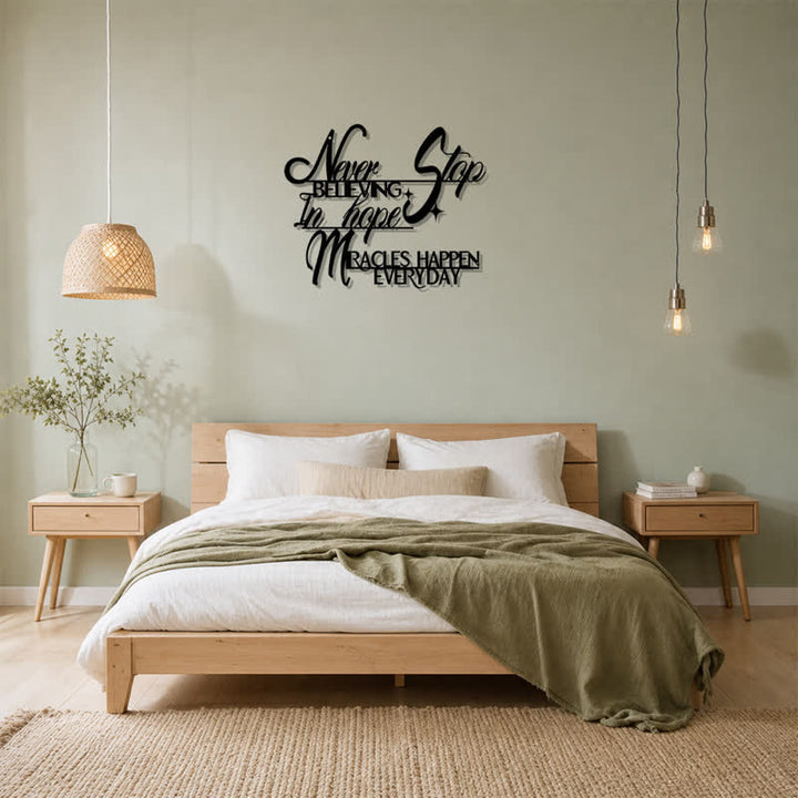 Buddha Stones Never Stop Believing Inspirational Quote Iron Metal Meaningful Symbols Wall Art - image 14