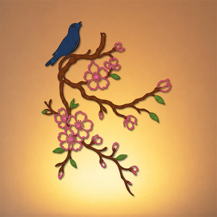 Buddha Stones Metal Bird on Peach Blossom Branch Zen Iron Meaningful Symbols Wall Art - image 14