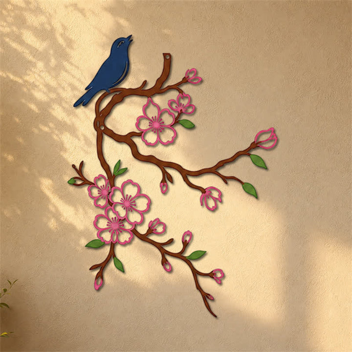 Buddha Stones Metal Bird on Peach Blossom Branch Zen Iron Meaningful Symbols Wall Art - image 21
