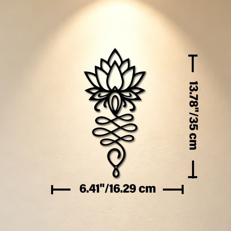 Buddha Stones Matte Black Lotus Enlightenment Iron Metal Meaningful Symbols Wall Art - Approx. 16.29cm x 35cm x 0.1cm / 6.41in x 13.78in x 0.04in - image 6