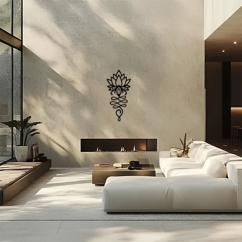 Buddha Stones Matte Black Lotus Enlightenment Iron Metal Meaningful Symbols Wall Art - image 13