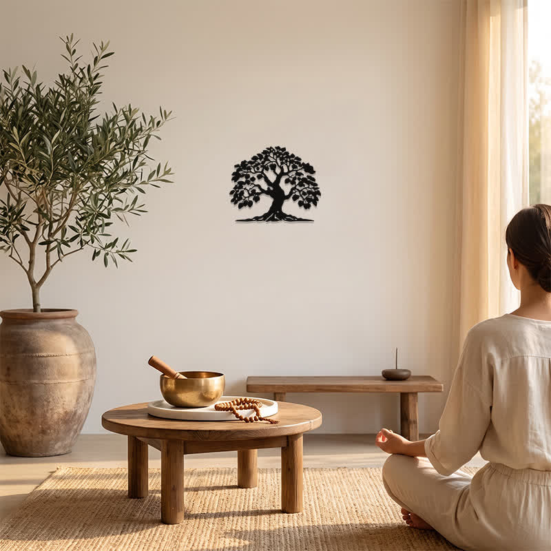 Buddha Stones Metal Tree of Life Unity Silhouette Iron Metal Meaningful Symbols Wall Arts - image 5