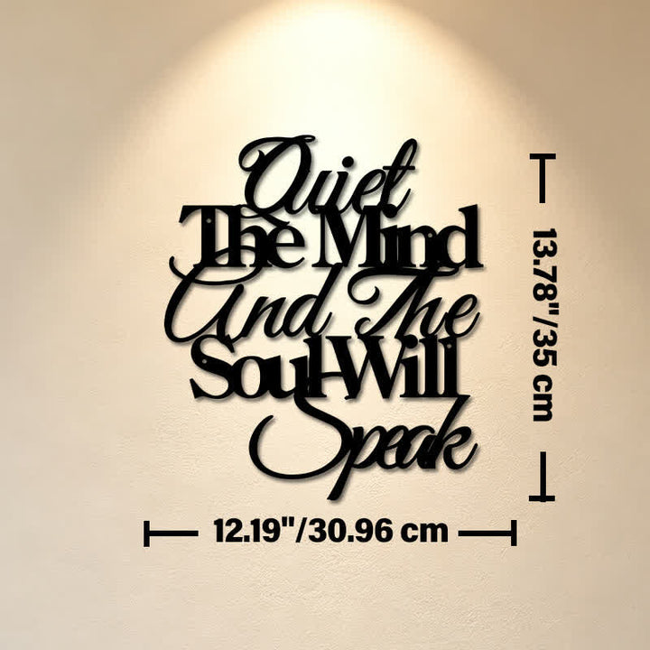 Buddha Stones Quiet The Mind And The Soul Will Speak Black Iron Metal Meaningful Symbols Wall Art - Approx. 30.96cm x 35cm x 0.1cm / 12.19in x 13.78in x 0.04in - image 6