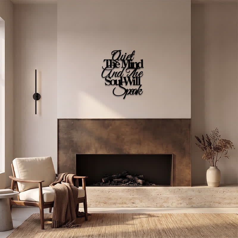 Buddha Stones Quiet The Mind And The Soul Will Speak Black Iron Metal Meaningful Symbols Wall Art - image 11