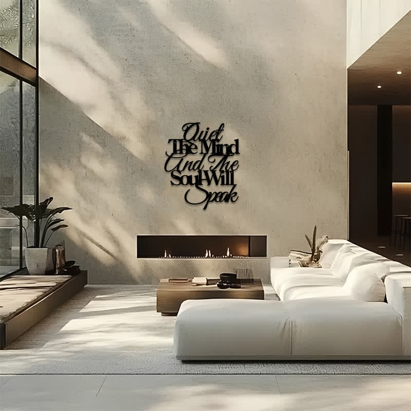 Buddha Stones Quiet The Mind And The Soul Will Speak Black Iron Metal Meaningful Symbols Wall Art - image 13