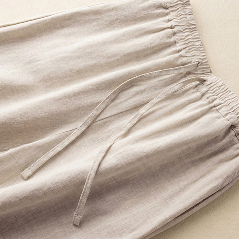 Buddha Stones Casual Embroidery Bohemian Pattern Drawstring Women's Wide Leg Pants With Pockets - image 1