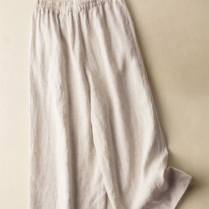Buddha Stones Casual Embroidery Bohemian Pattern Drawstring Women's Wide Leg Pants With Pockets - image 2