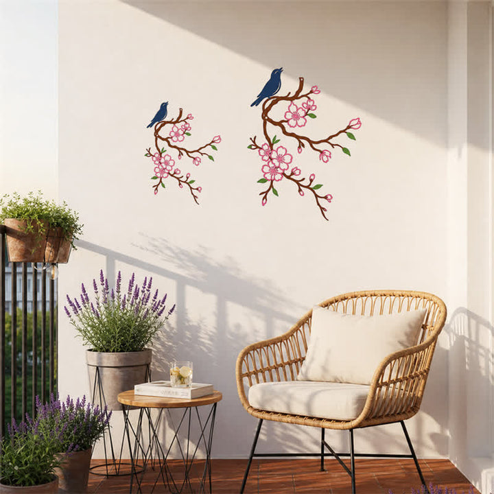 Buddha Stones Metal Bird on Peach Blossom Branch Zen Iron Meaningful Symbols Wall Art - image 23
