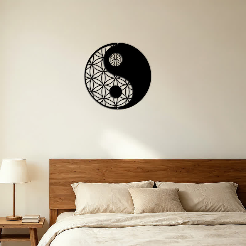 Buddha Stones Minimalist Yin Yang Balance Iron Metal Wall Decor - image 13
