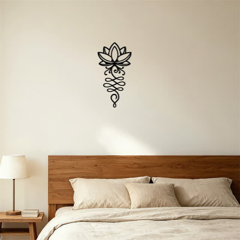 Buddha Stones Metal Lotus Enlightenment Minimalist Wall Hanging Iron Meaningful Symbols Wall Art - image 12