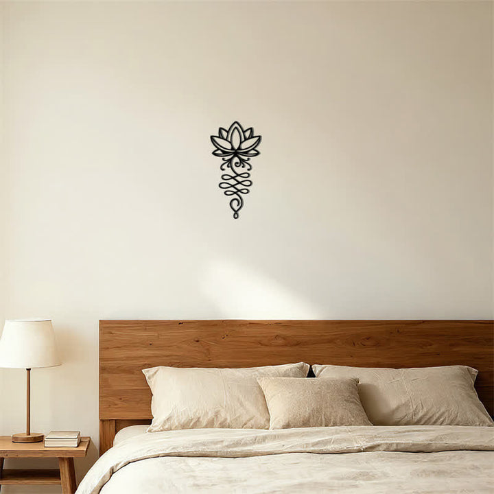 Buddha Stones Metal Lotus Enlightenment Minimalist Wall Hanging Iron Meaningful Symbols Wall Art - image 5