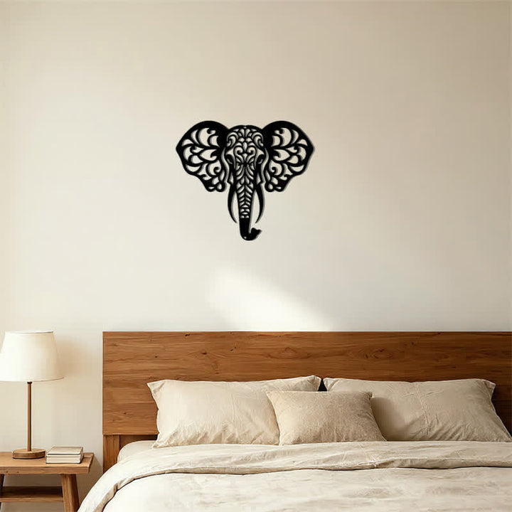 Buddha Stones Sacred Elephant Iron Metal Wall Decor Of Wisdom - image 11