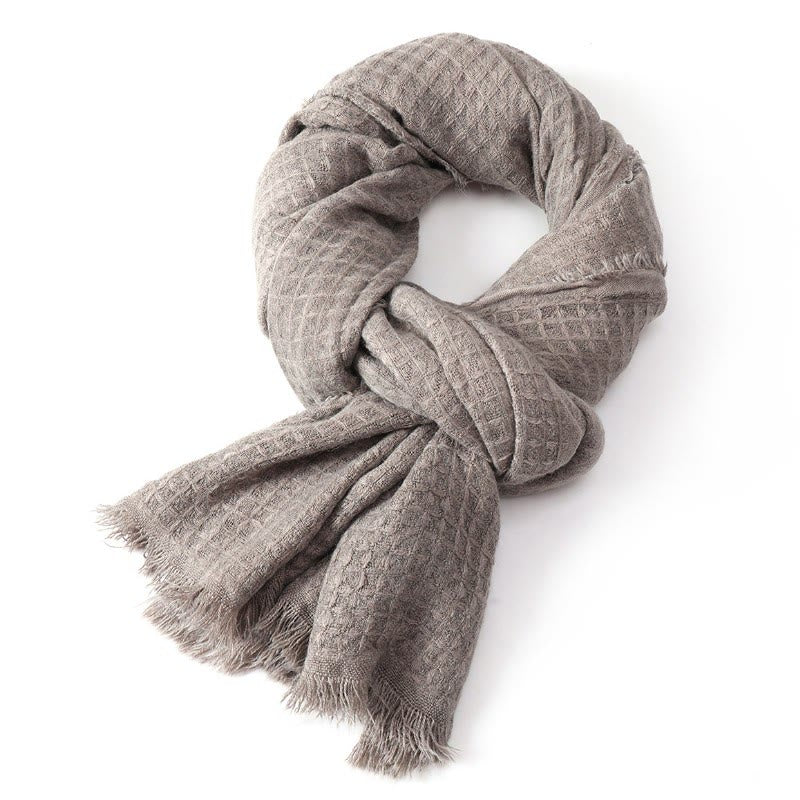 Buddha Stones Fall Winter Textured Tassel Cozy Wrap Men's Scarf - image 7