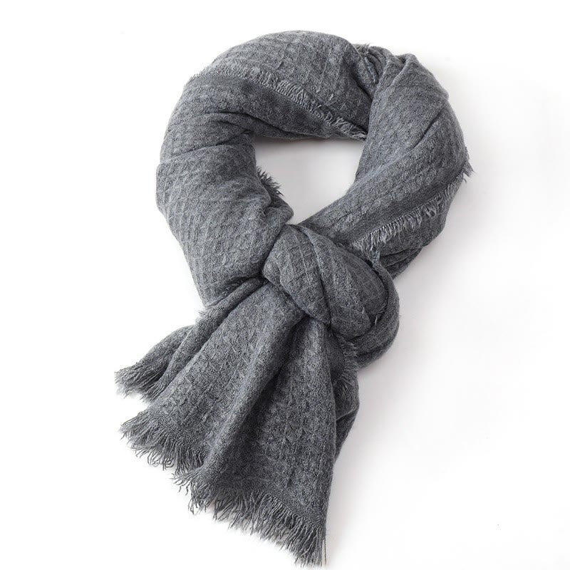 Buddha Stones Fall Winter Textured Tassel Cozy Wrap Men's Scarf - image 1