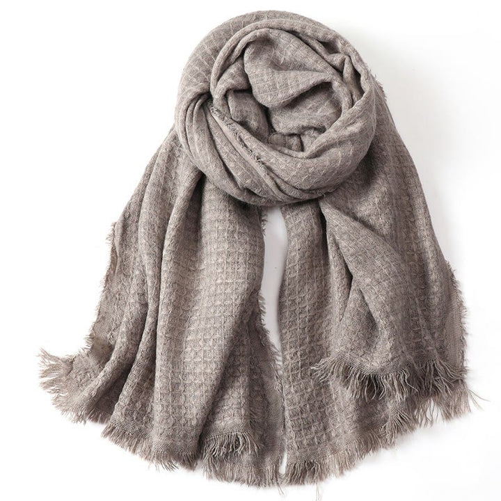 Buddha Stones Fall Winter Textured Tassel Cozy Wrap Men's Scarf - Wheat - image 6
