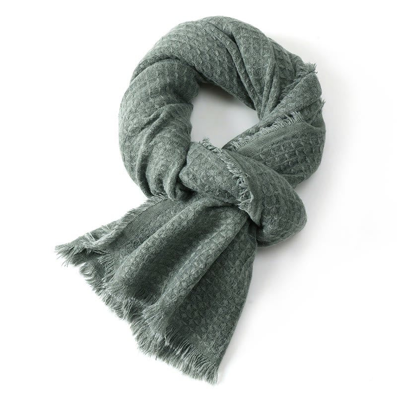 Buddha Stones Fall Winter Textured Tassel Cozy Wrap Men's Scarf - image 9
