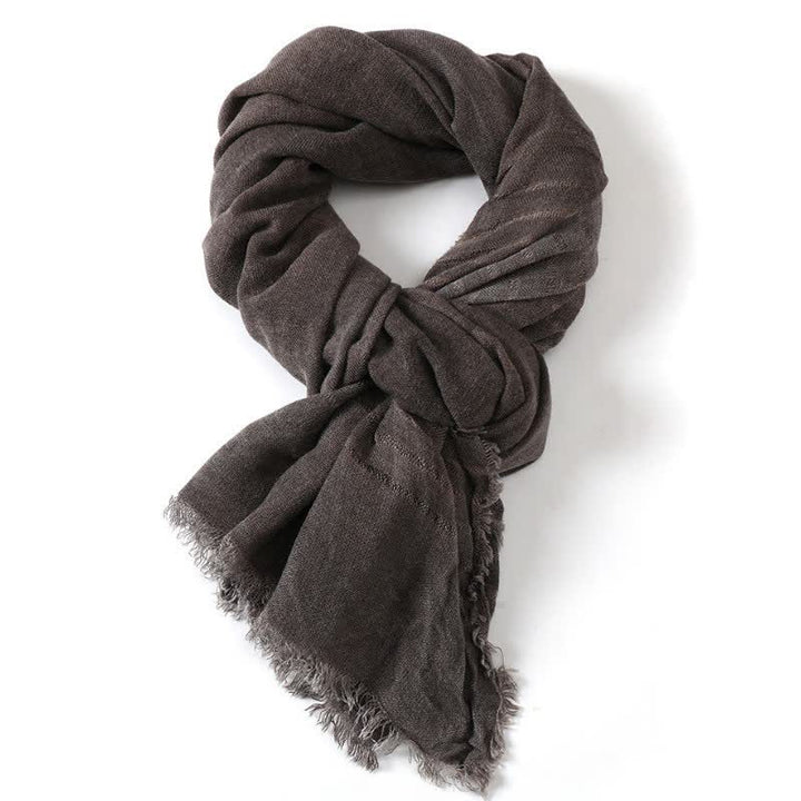 Buddha Stones Spring Fall Artful Textured Everyday Men's Scarf - SaddleBrown - image 6