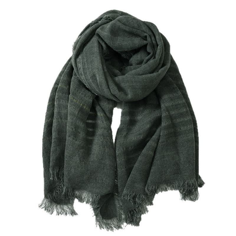 Buddha Stones Spring Fall Artful Textured Everyday Men's Scarf - DarkOliveGreen - image 12