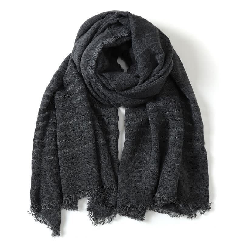 Buddha Stones Spring Fall Artful Textured Everyday Men's Scarf - Black - image 4
