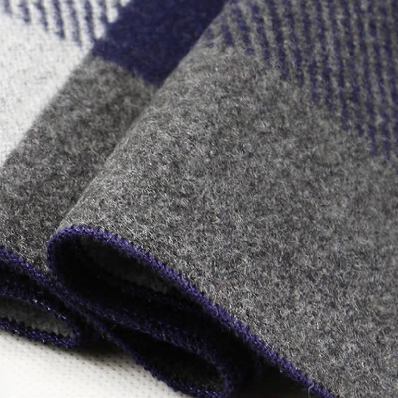 Buddha Stones Fall Winter Classic Plaid Tassel Cozy Rectangular Men's Scarf - image 3