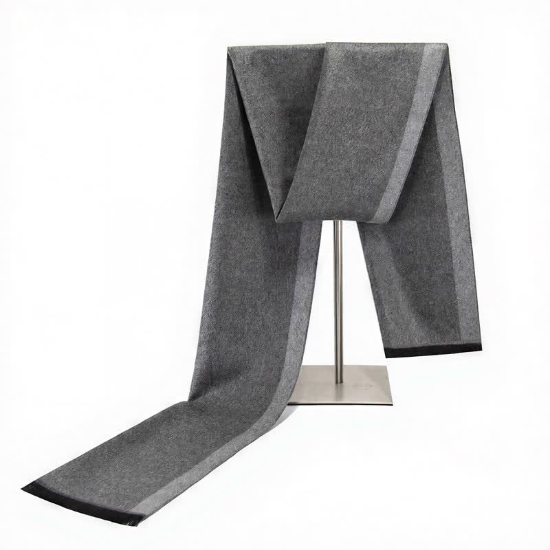 Buddha Stones Fall Winter Urban Stripe Tassel Warm Wrap Men's Scarf - LightGrey - image 19