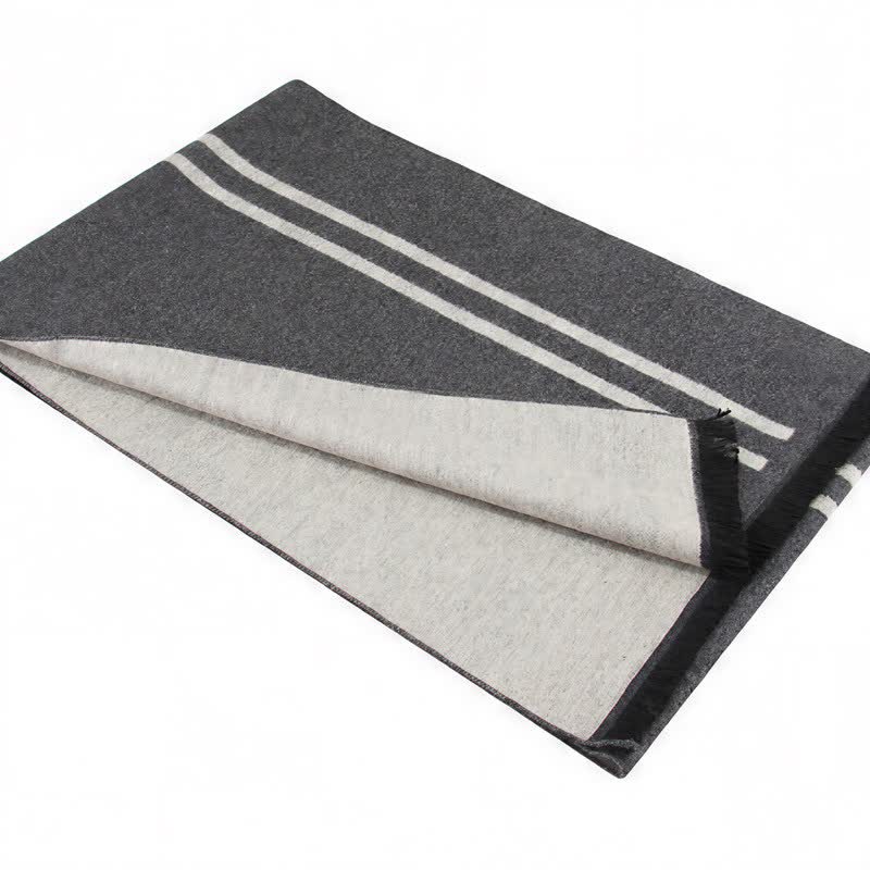 Buddha Stones Fall Winter Urban Stripe Tassel Warm Wrap Men's Scarf - image 1