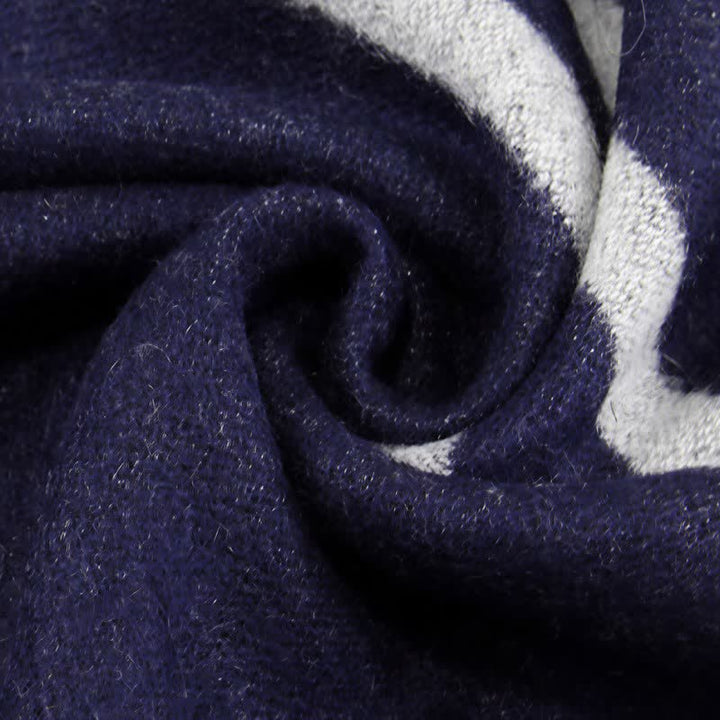 Buddha Stones Fall Winter Urban Stripe Tassel Warm Wrap Men's Scarf - image 6