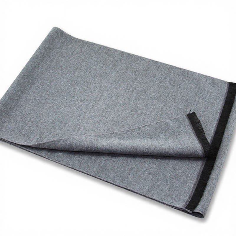 Buddha Stones Fall Winter Classic Grey Plaid Fringe Cozy Men's Scarf - image 1