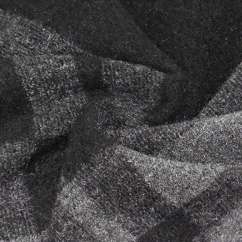 Buddha Stones Fall Winter Classic Grey Plaid Fringe Cozy Men's Scarf - image 8