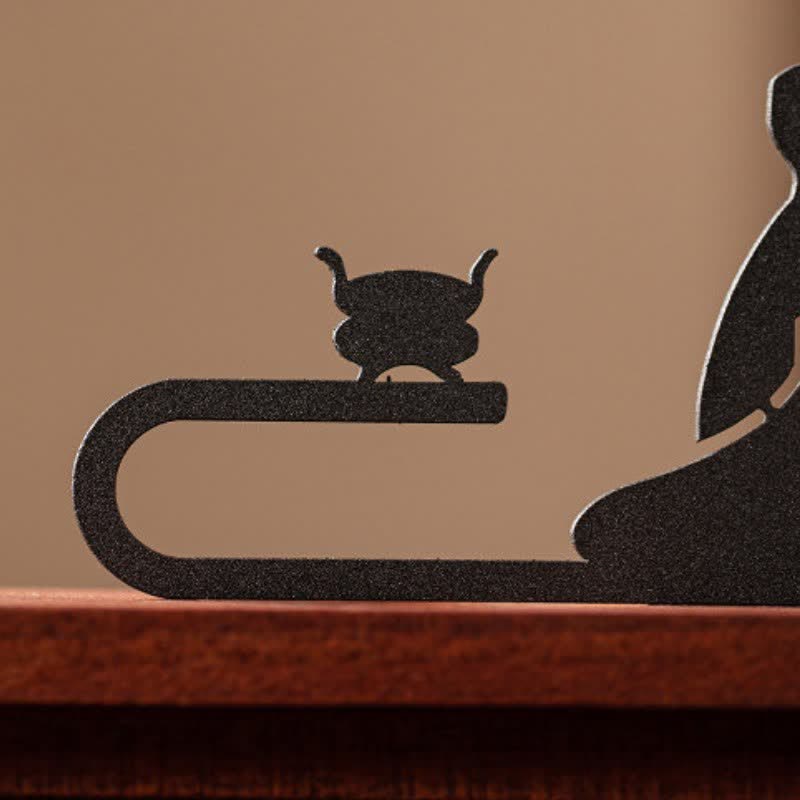 Buddha Stones Zen Monk Natural Wood and Iron Meditation Incense Burner - image 8
