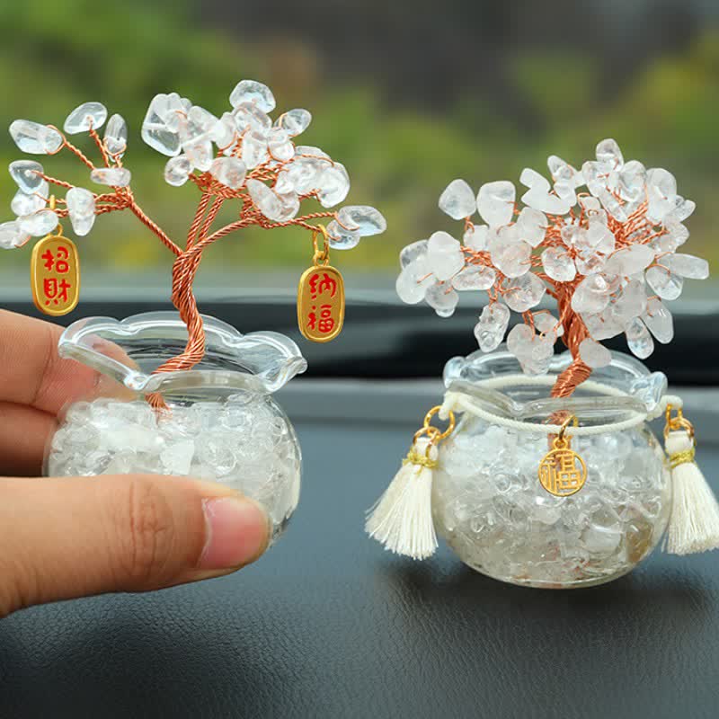 Buddha Stones Wire Wrapped Crystal Money Tree Dashboard Ornament Wealth & Fortune Symbols - image 15