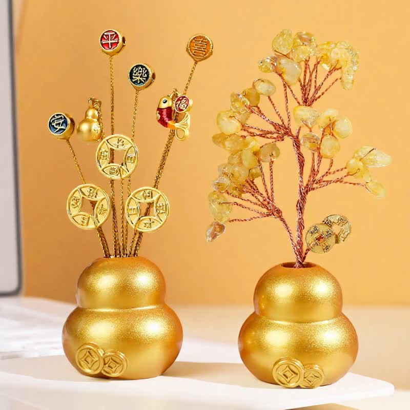 Buddha Stones Golden Ingot Treasure Bowl Good Fortune Tabletop Wealth & Fortune Symbols - image 0