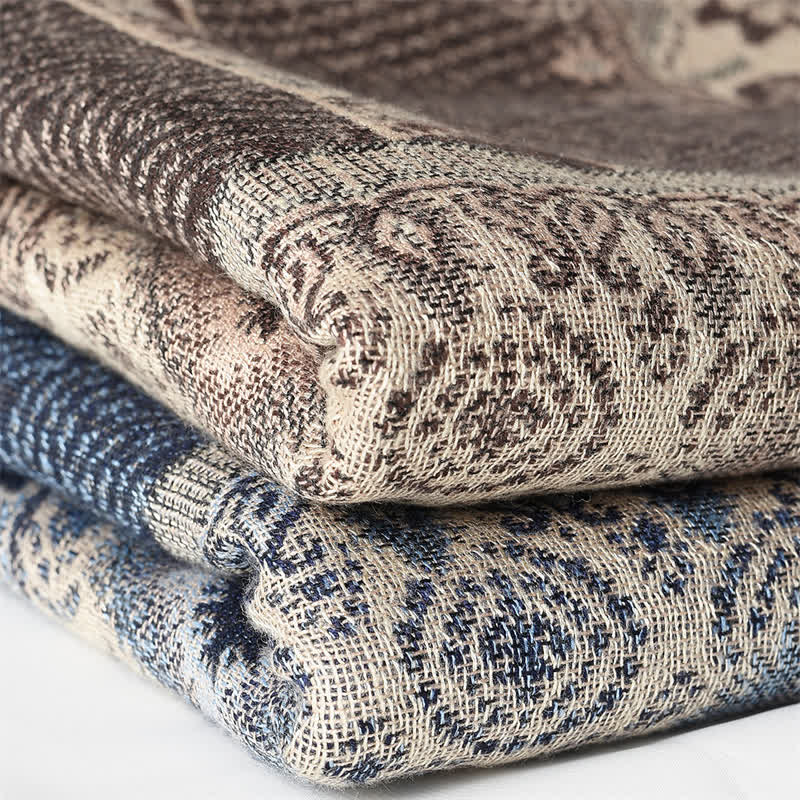 Buddha Stones Fall Winter Reversible Paisley Geometric Tassel Men's Scarf - image 13