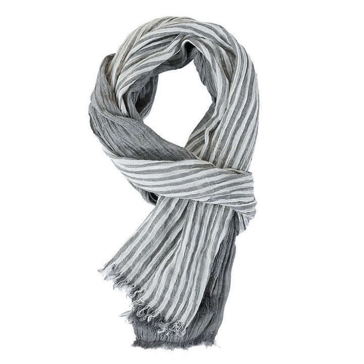 Buddha Stones Spring Fall Striped Color Block Stripe Tassel Travel Scarf - Light Gray - Approx. 27.6 in × 70.9 in / 70 × 180 cm - image 23