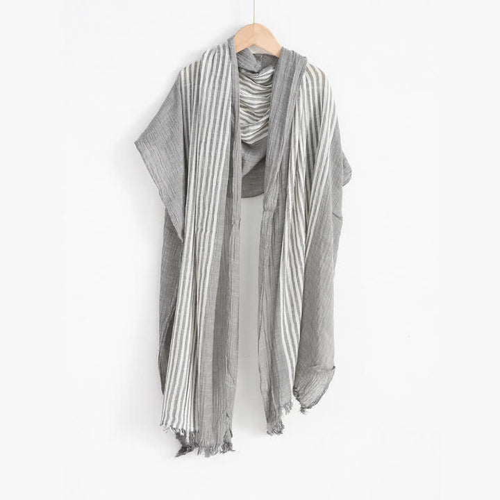 Buddha Stones Spring Fall Striped Color Block Stripe Tassel Travel Men's Scarf - image 24