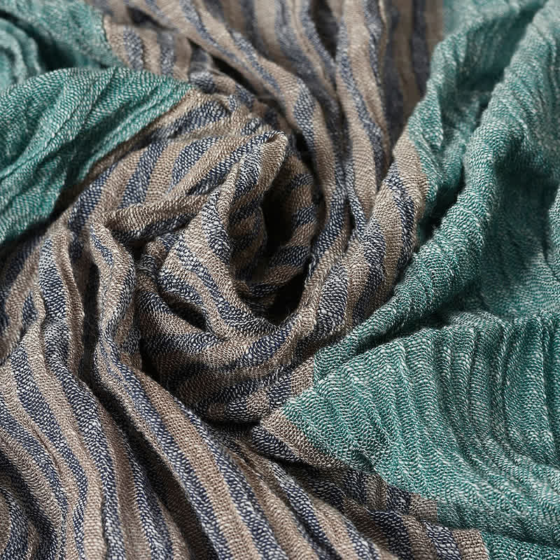 Buddha Stones Spring Fall Striped Color Block Stripe Tassel Travel Men's Scarf - image 22