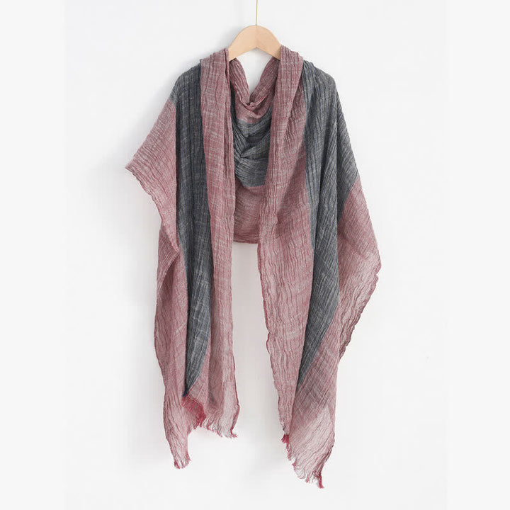 Buddha Stones Spring Fall Striped Color Block Stripe Tassel Travel Men's Scarf - image 2