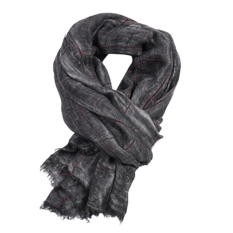 Buddha Stones Spring Fall Plaid Checkered Pattern Casual Men's Scarf - image 1