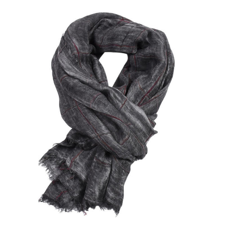 Buddha Stones Spring Fall Plaid Checkered Pattern Casual Men's Scarf - image 1