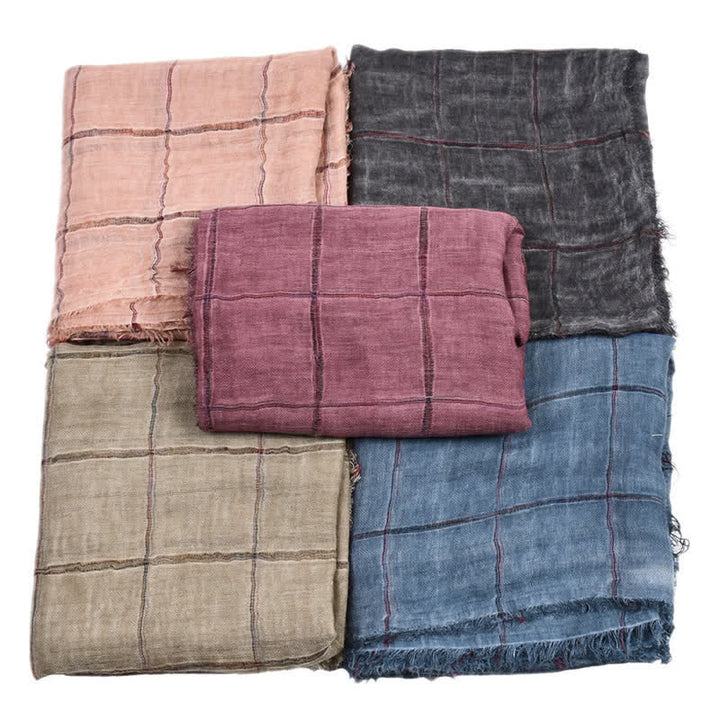 Buddha Stones Spring Fall Plaid Checkered Pattern Casual Men's Scarf - image 19
