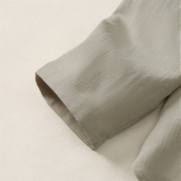 Buddha Stones Spring Fall Casual Tang Style Mandarin Collar Solid Cotton Women's Long Sleeve Shirts - image 14