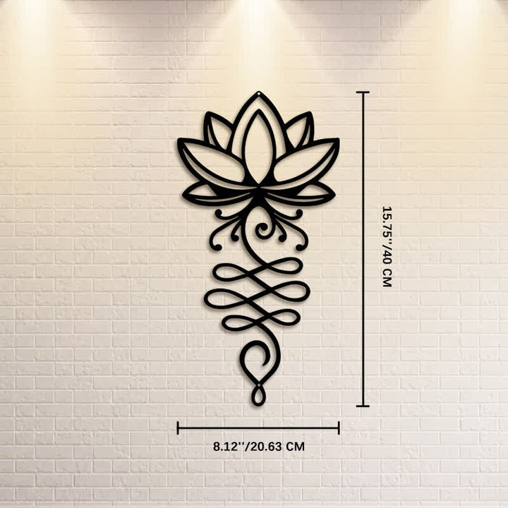Buddha Stones Metal Lotus Enlightenment Minimalist Wall Hanging Iron Meaningful Symbols Wall Art - Approx. 20.63cm x 40cm x 0.1cm / 8.12in x 15.75in x 0.04in - image 8